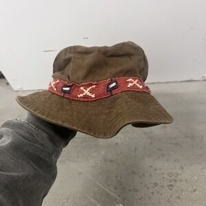 Abercrombie & Fitch Canvas Bucket Hat Large Brown Safari Outdoor Vintage